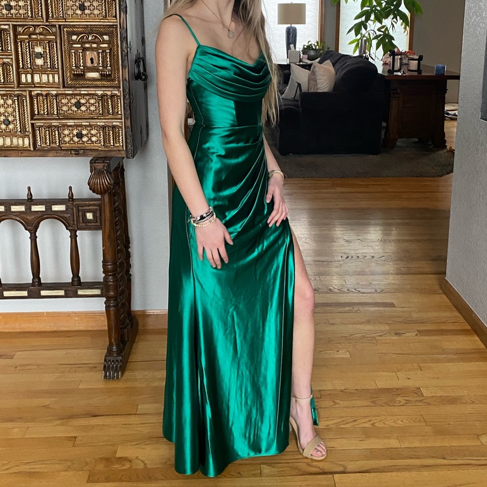 DDMINE, XXS, Emerald Green Prom Dress